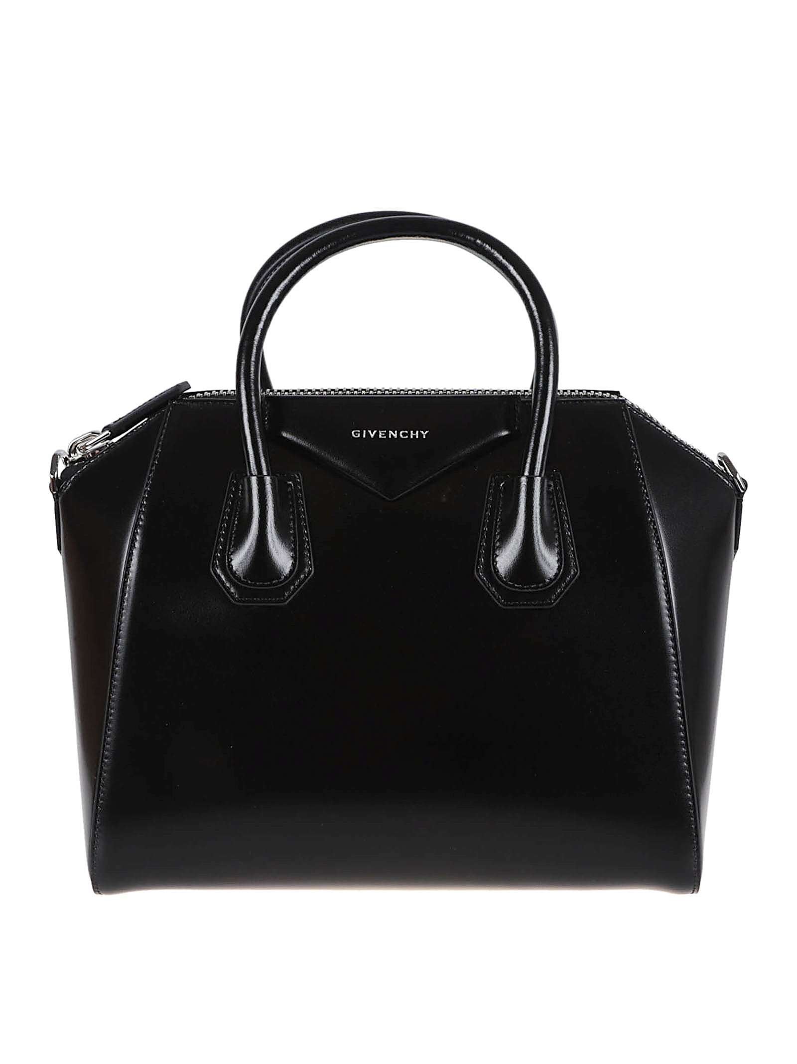 Structured Black Calfskin Box Bag