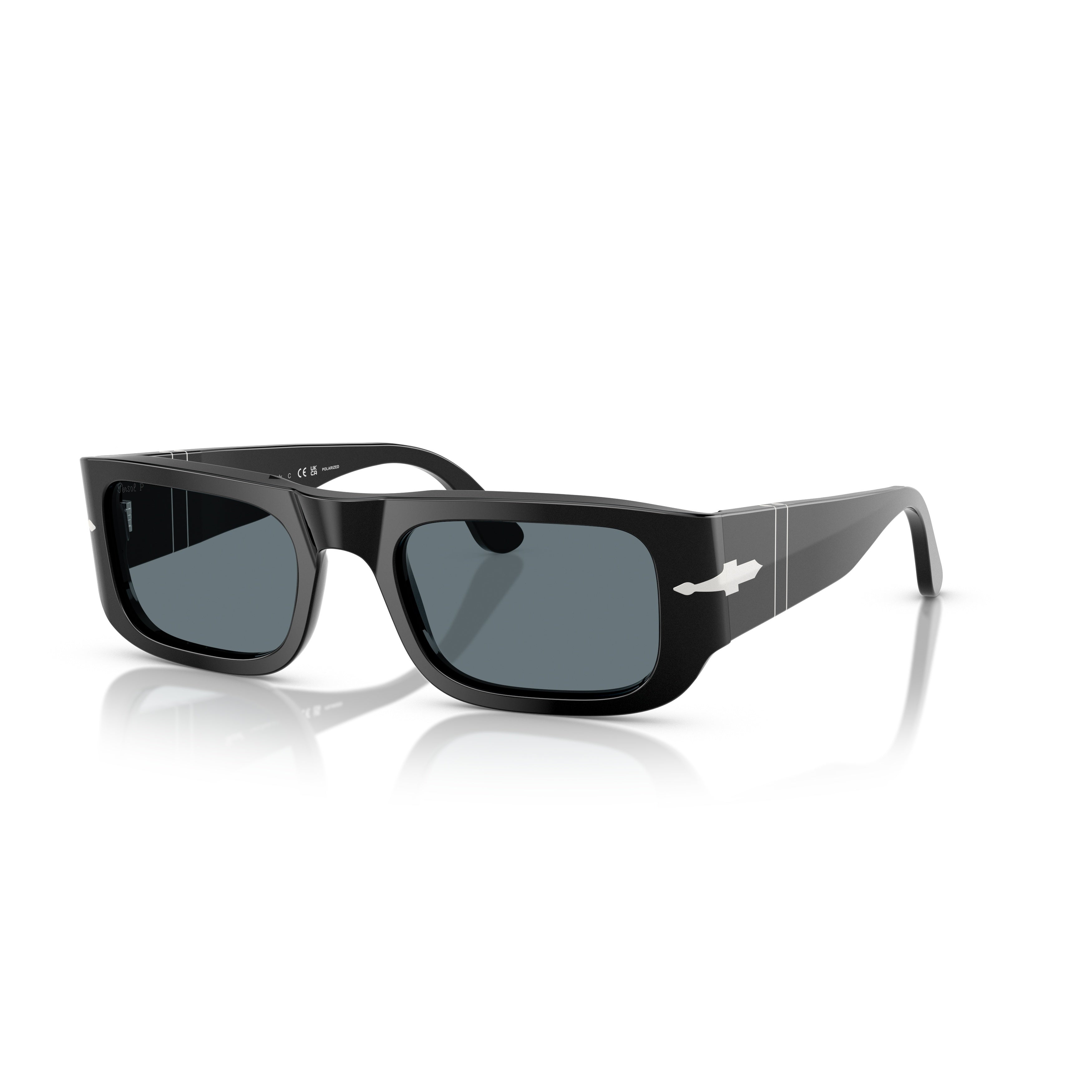 Bold Rectangular Acetate Sunglasses with Silver Detail