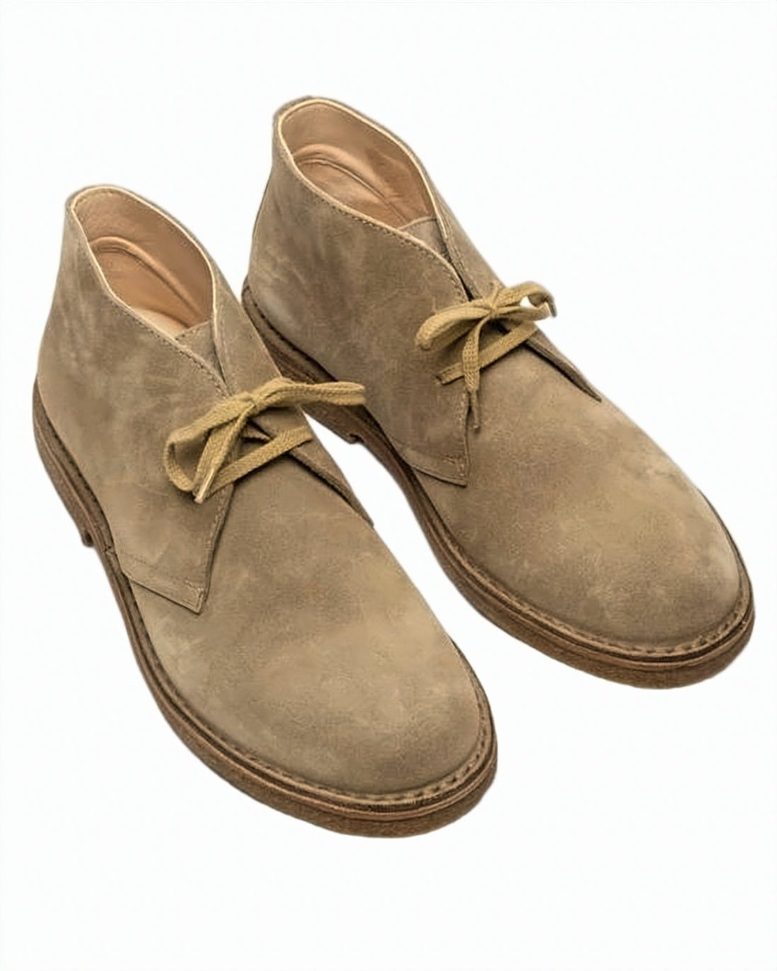 Suede Ankle-High Loafers with Rounded Toe and Minimal Stitching