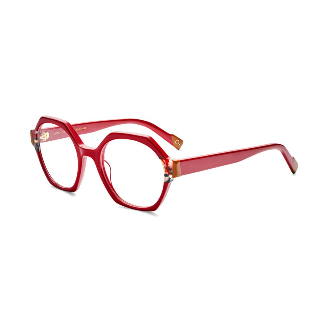 Juno Bold Geometric Hexagonal Eyeglasses with Tortoiseshell Accents