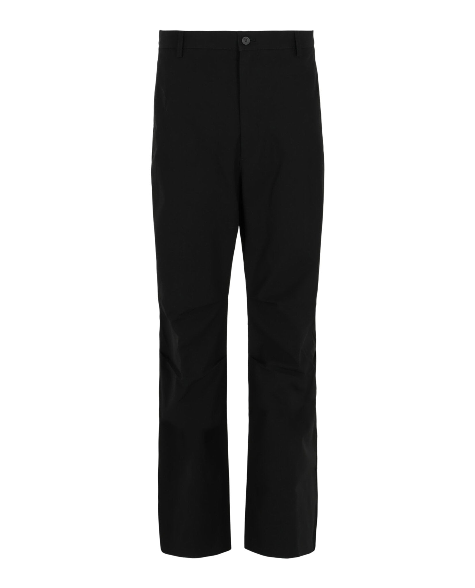 Mid-Rise Straight Leg Trousers With Double Pleat