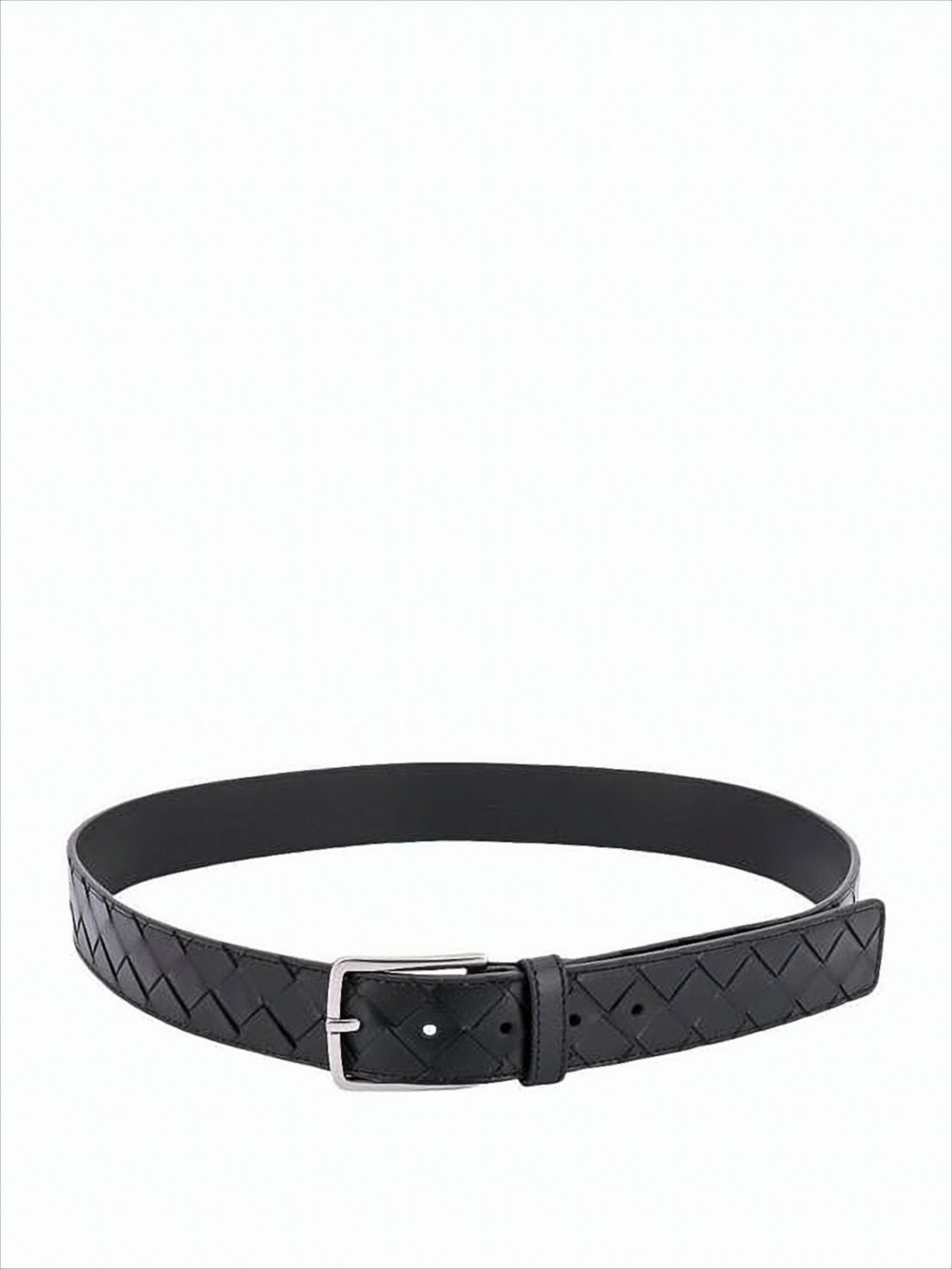 Woven Design Calf Leather Belt