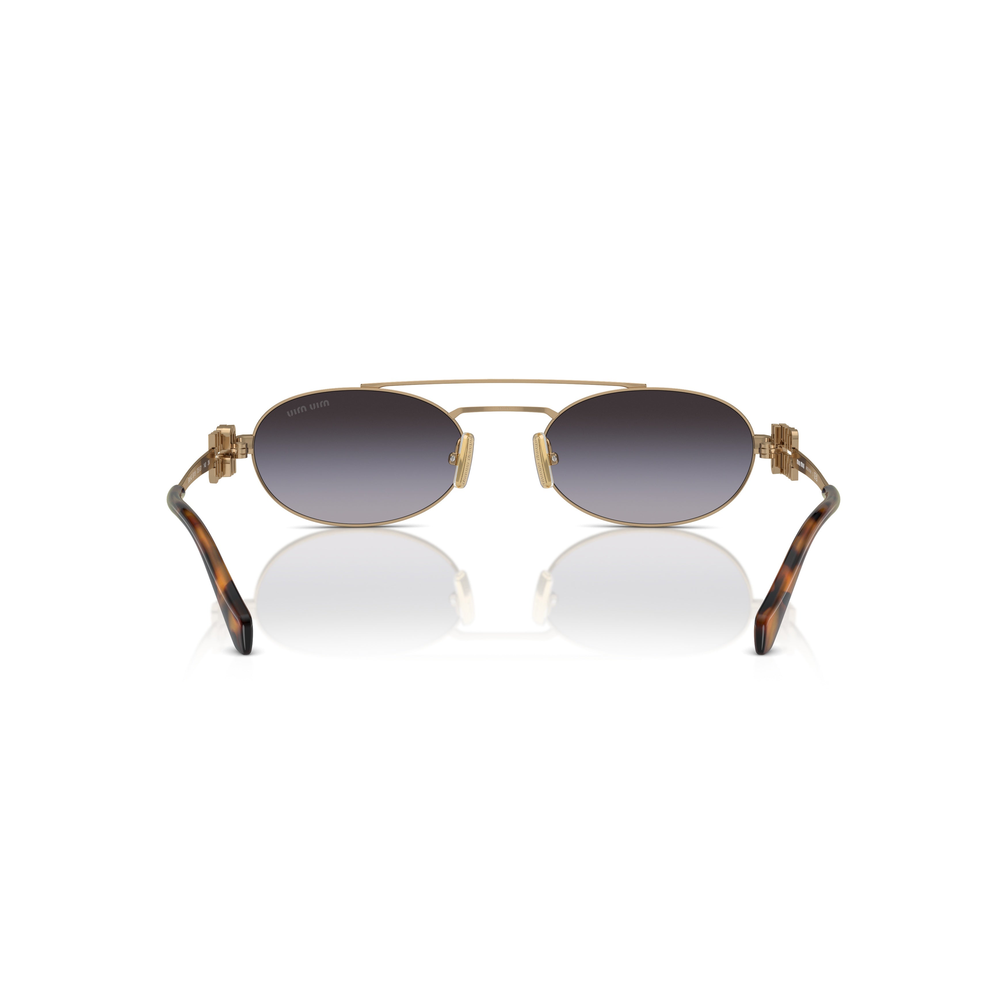 0mu 54zs Oval-Shaped Gold Metal Frame Sunglasses