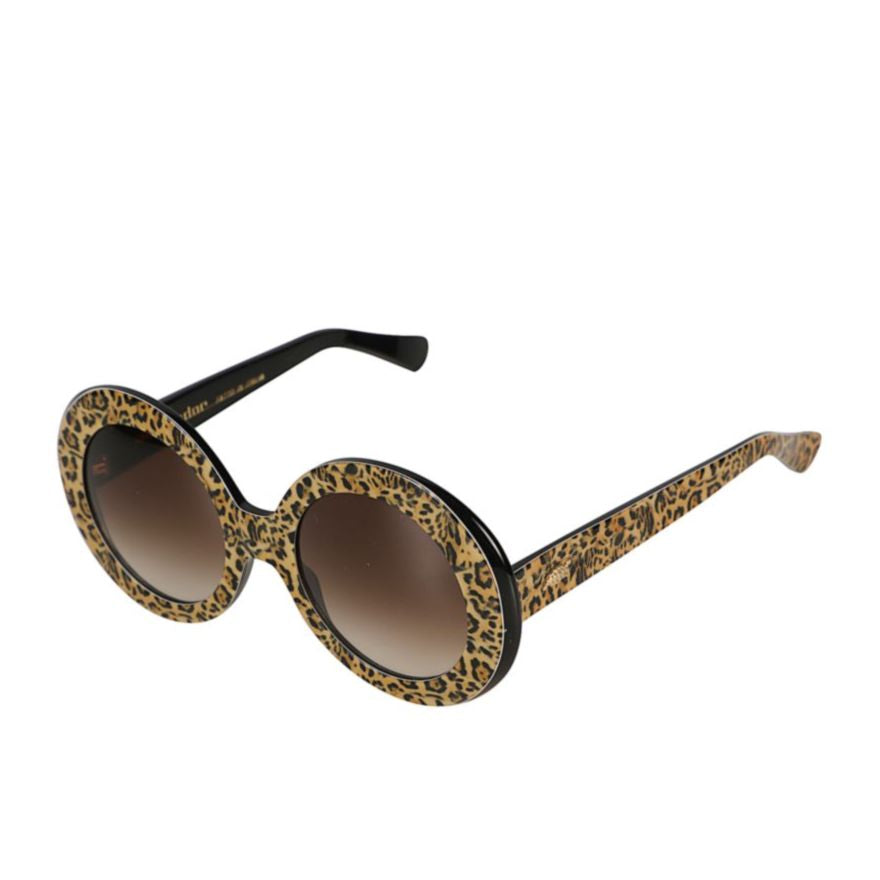 Audrey Bold Leopard Print Round Sunglasses