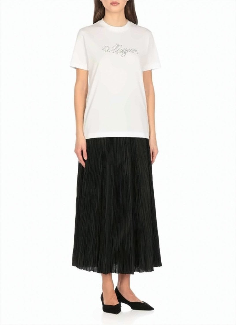 Relaxed-Fit White Cotton T-Shirt with Embroidered Logo