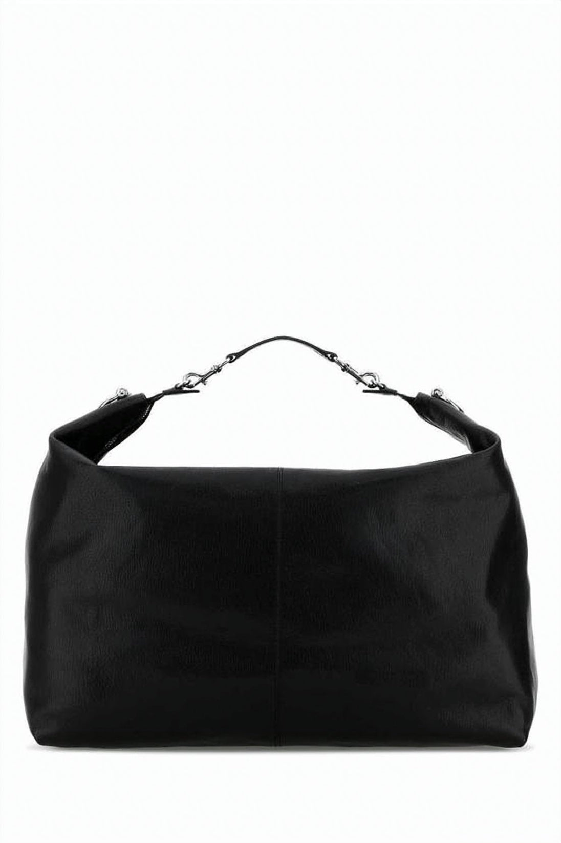 Rectangular Black Cowhide Leather Shoulder Bag