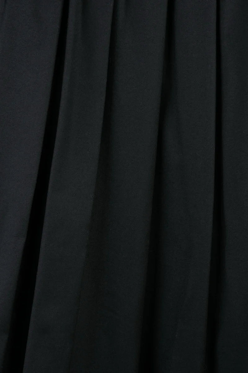 Long Pleated Skirt - Black