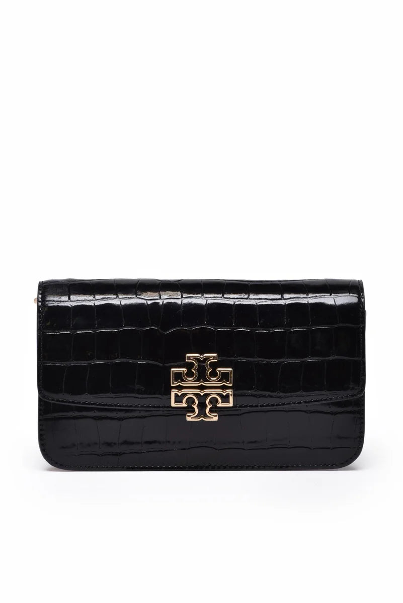 Britten Embossed Shoulder Bag - Black