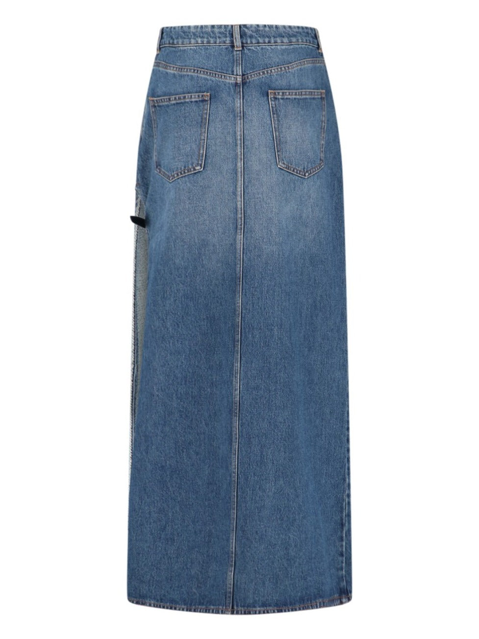 Midi Denim Skirt With Side Slit