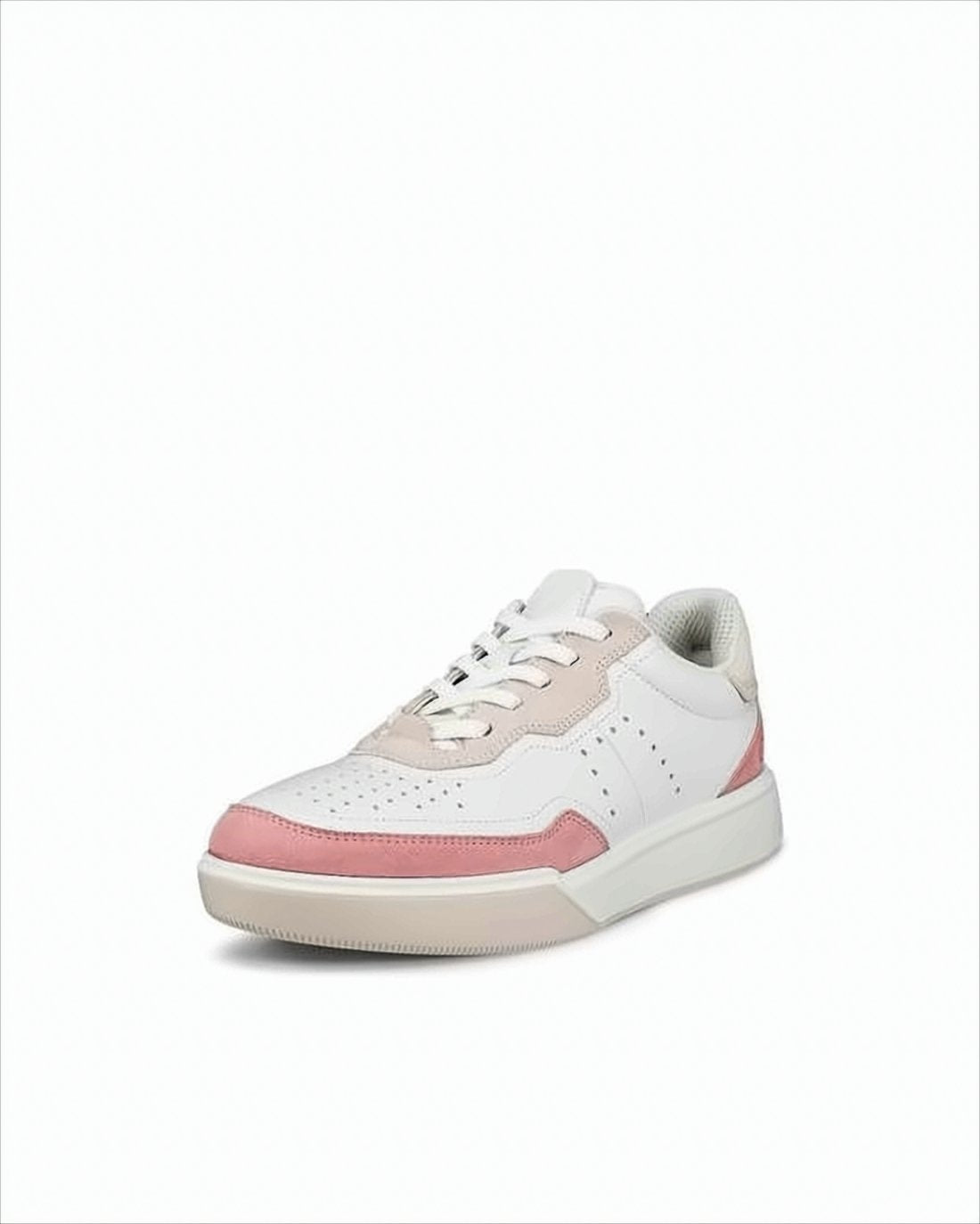 Low-Top Sneakers with Pink Suede Accents