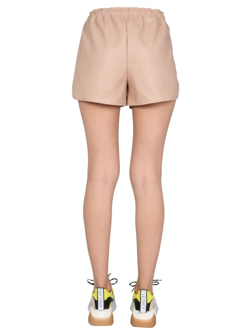Sporty Faux Leather Shorts