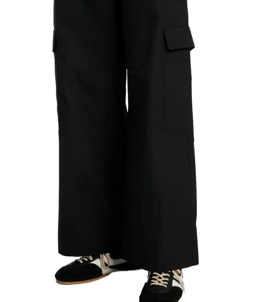 High-Waisted Black Straight-Leg Pants