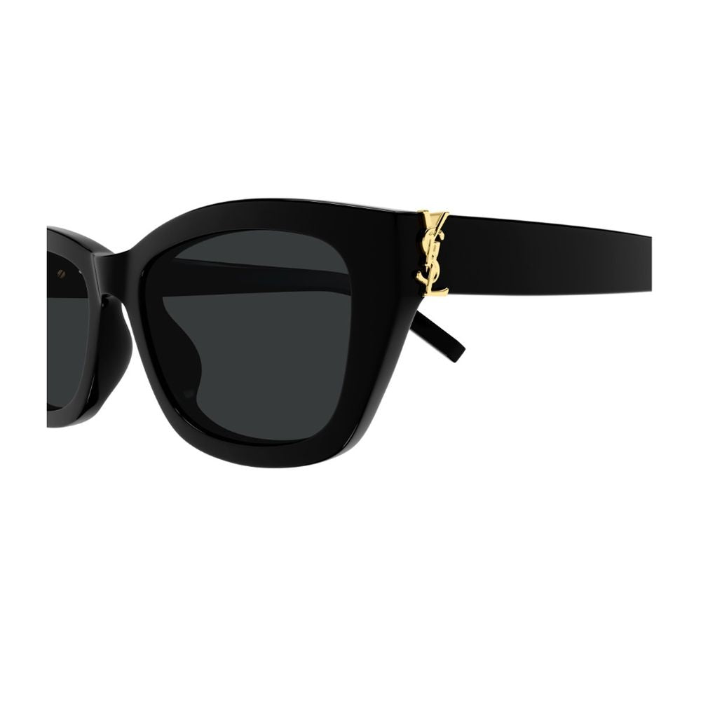 Sl M153 Linea Monogram Glossy Black Cat-Eye Rectangular Sunglasses