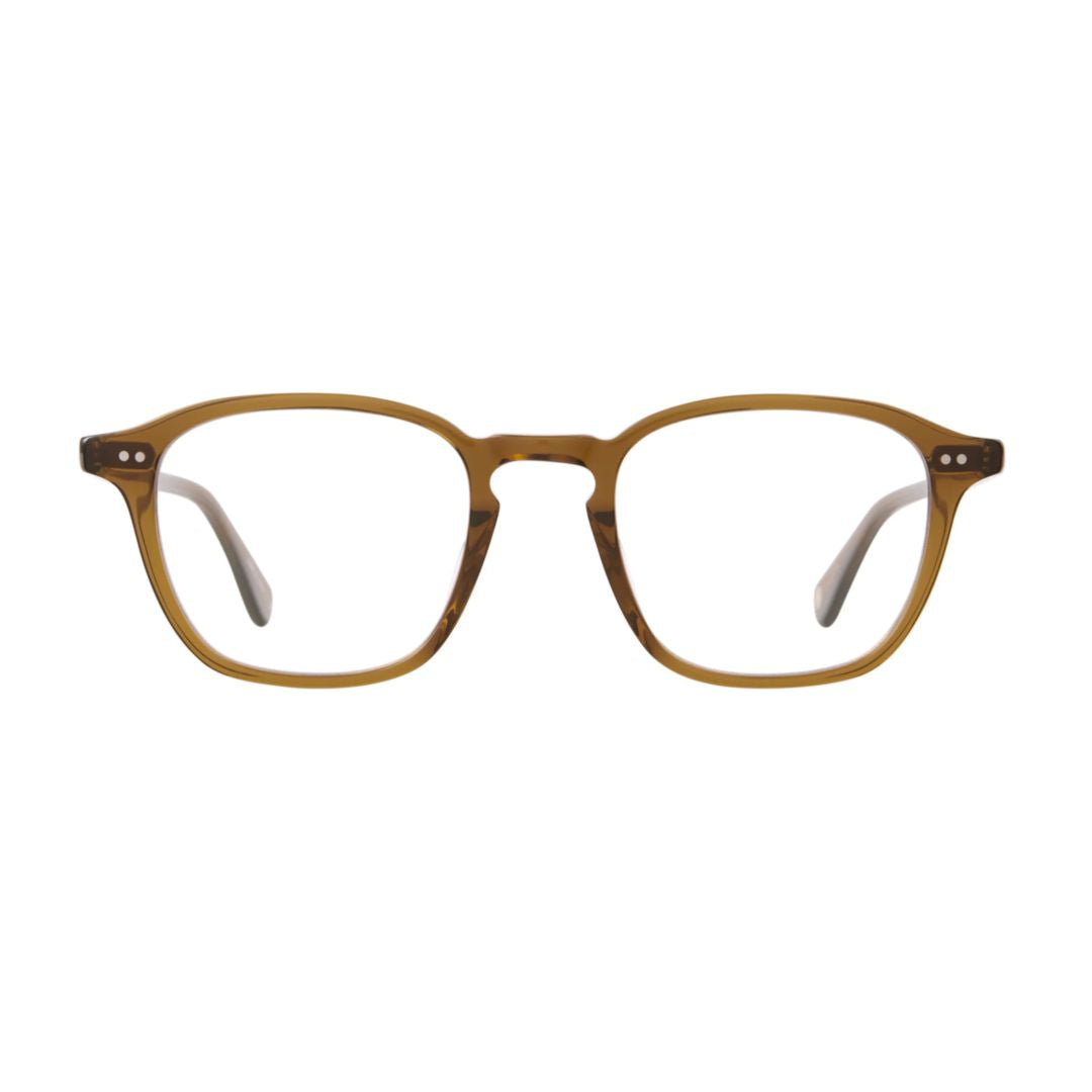 Markus Translucent Brown Square Frame Sunglasses with Metallic Details