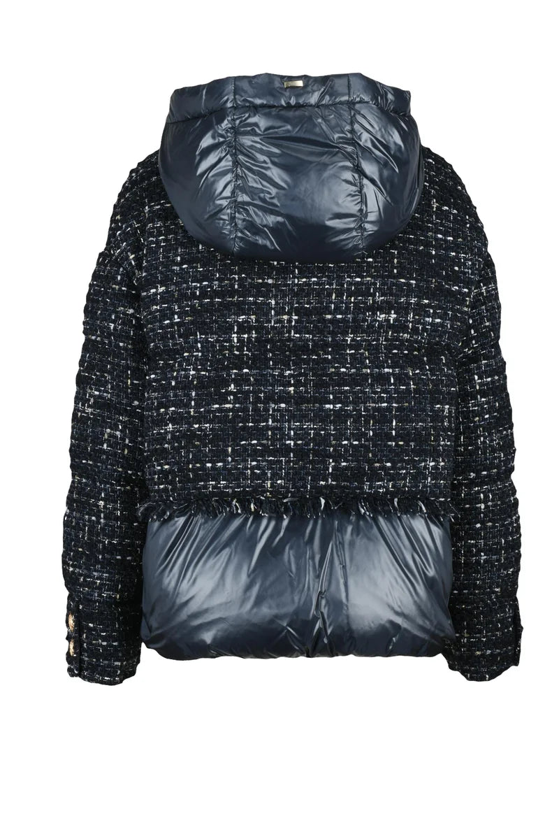 Bouclé Down Jacket - Blue