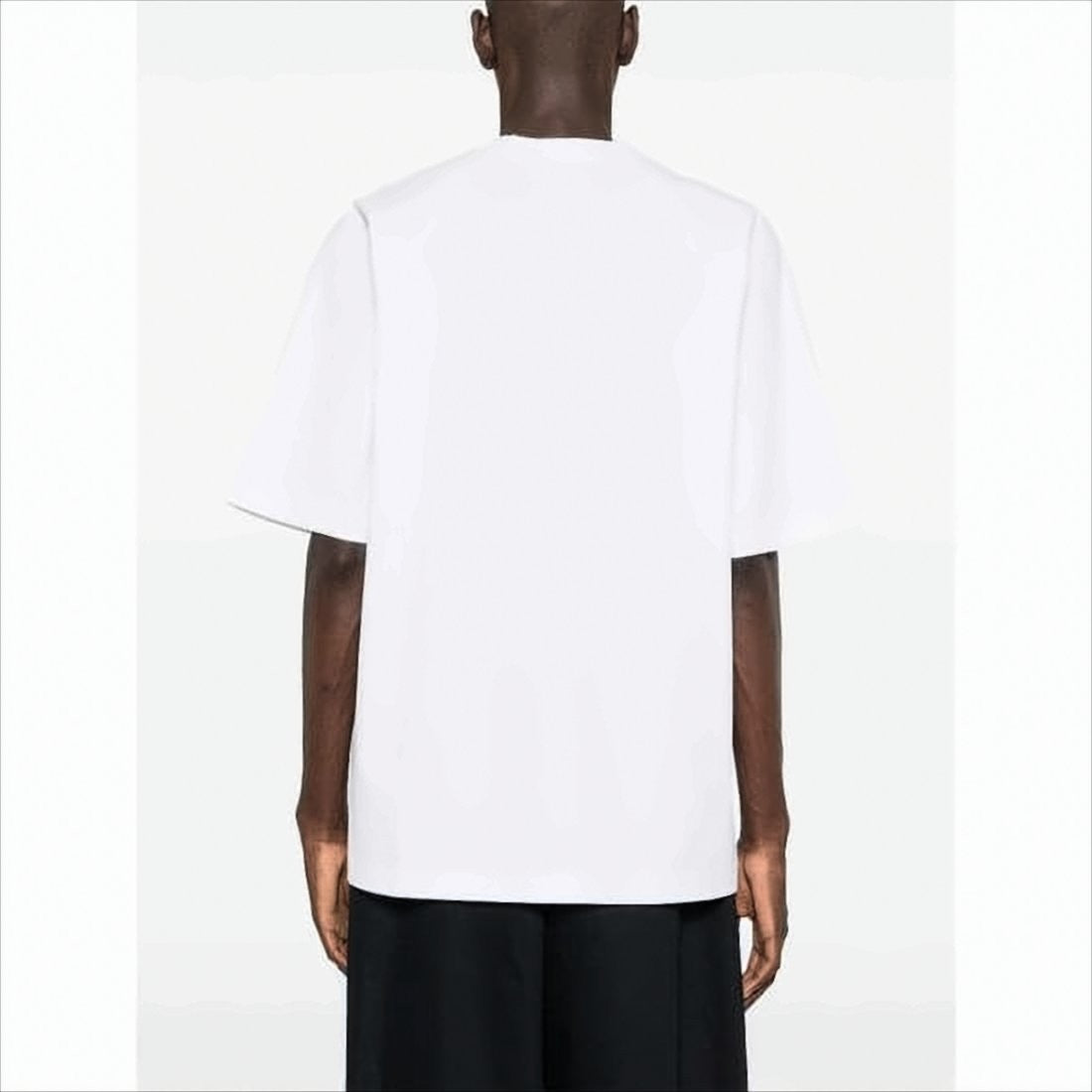 Minimalist White Cotton Tee With Embossed Logo
