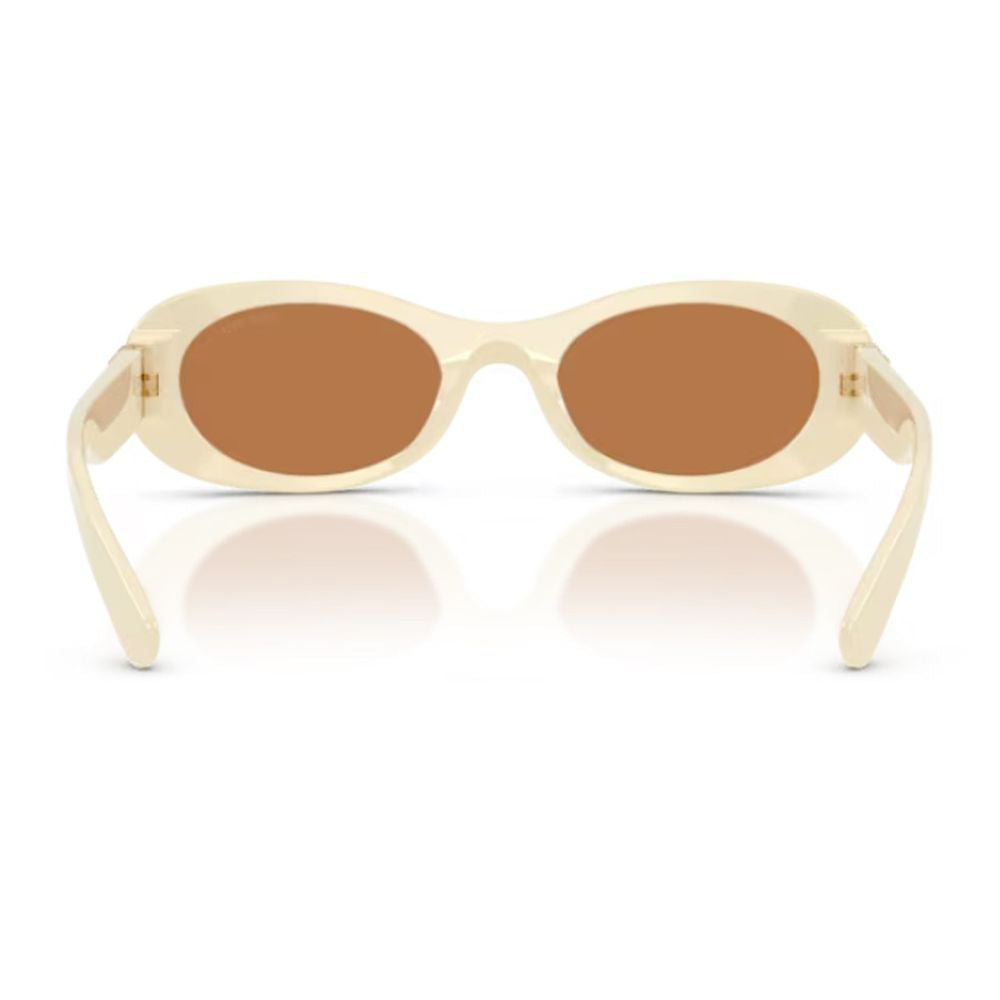 Bold Oversized Oval Sunglasses with Gold Logo Detail
