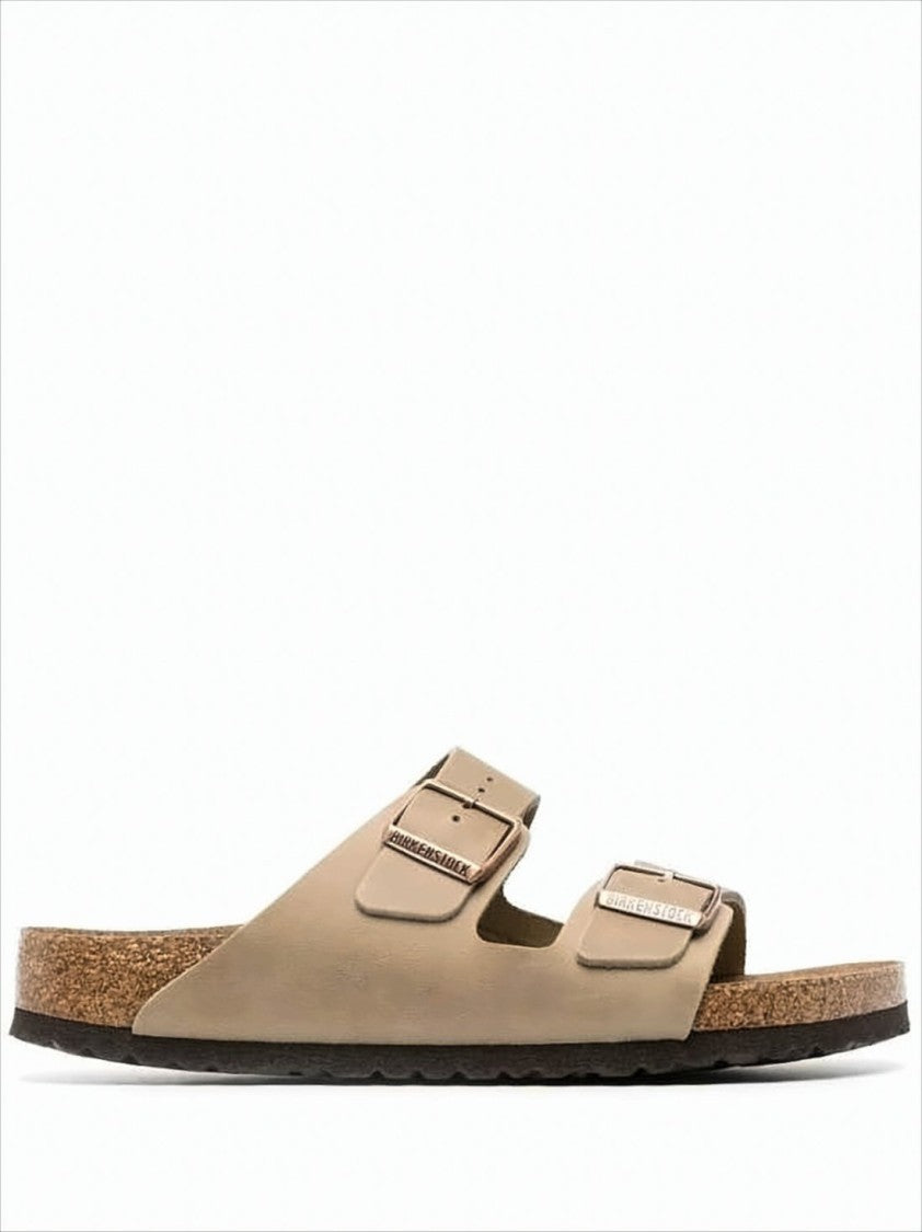 Double Strap Suede Sandals with Adjustable Buckles