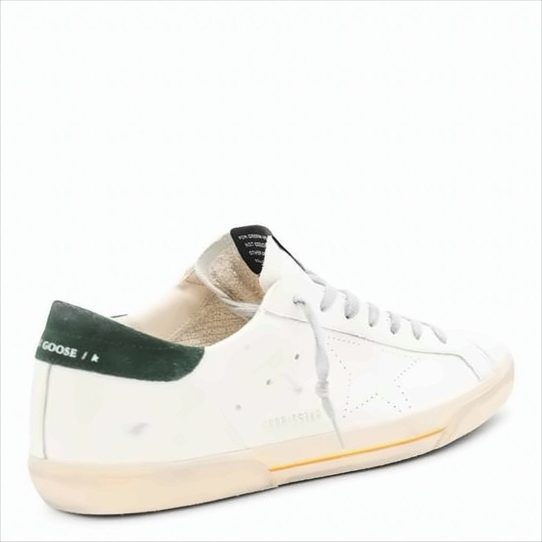 Low-Top White Leather Sneakers with Distressed Finish