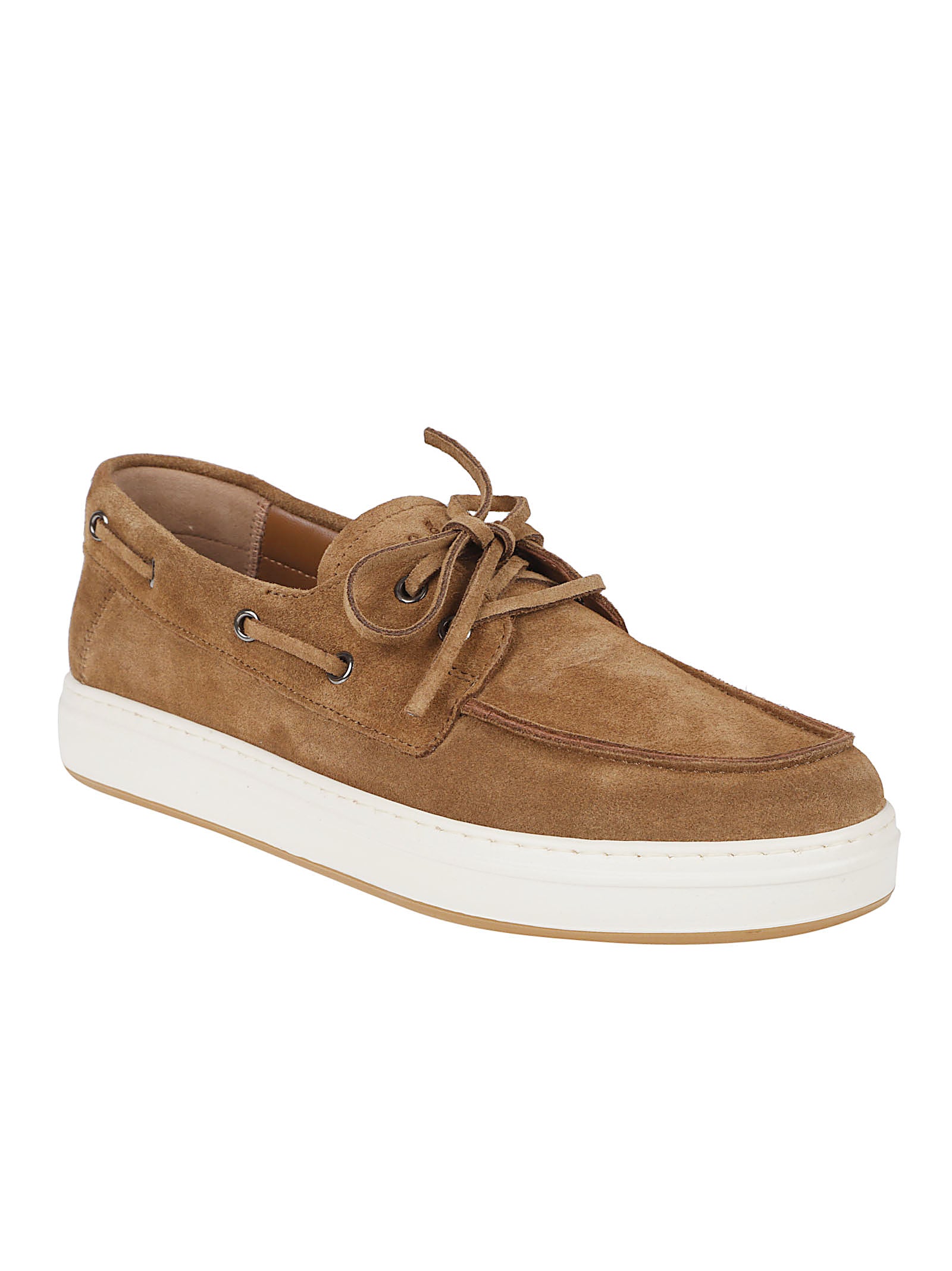 Moccasin-Inspired Brown Calf Leather Flat Shoes
