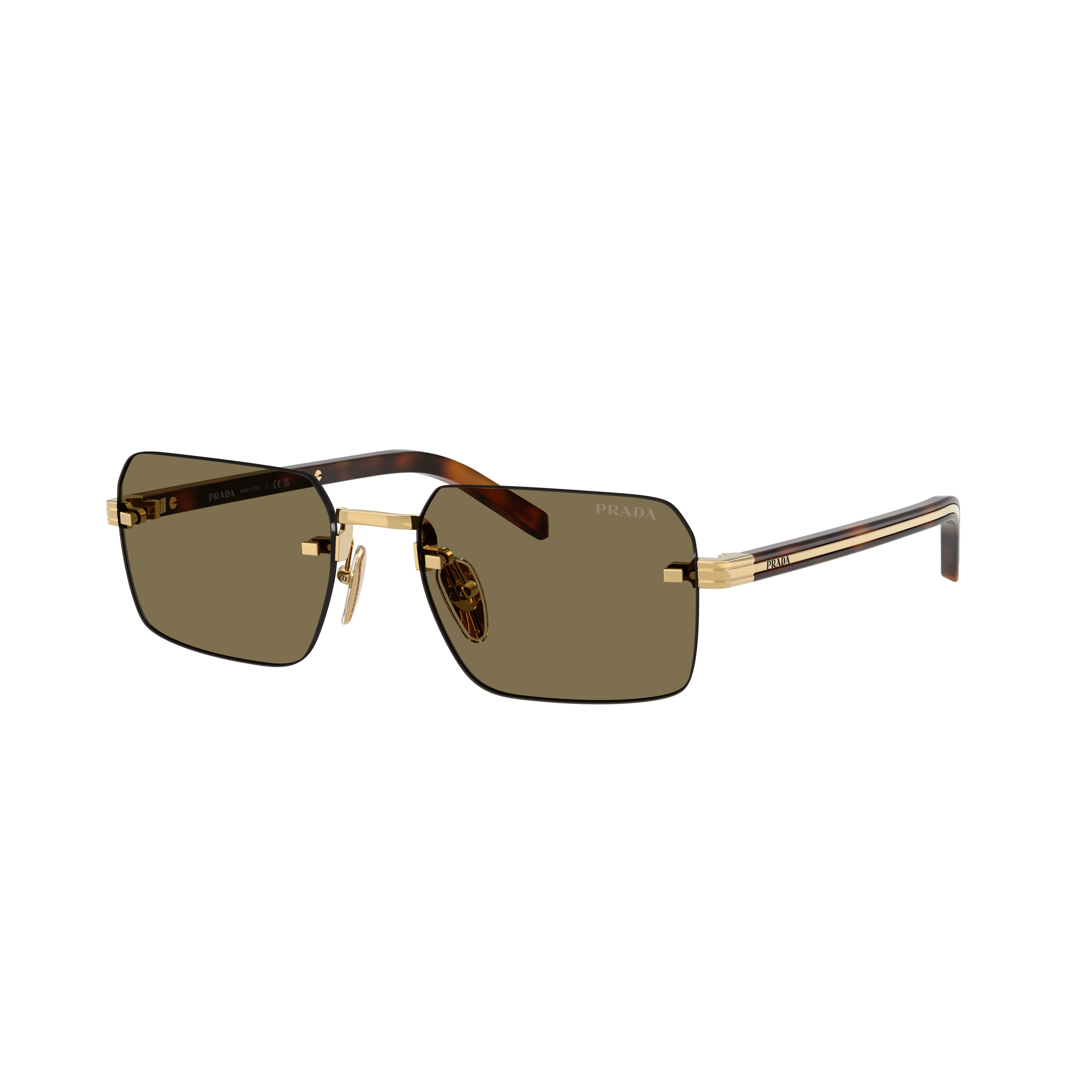 0pr D55s Rectangular Rimless Sunglasses