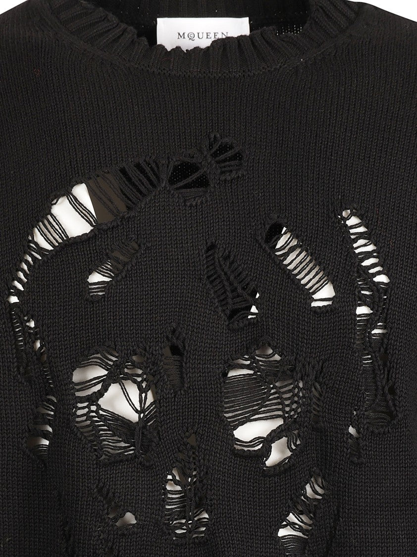 Distressed Black Sweater