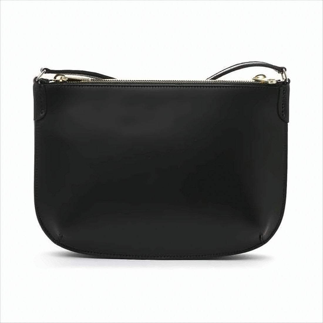 Smooth Leather Double Pouch Crossbody Bag
