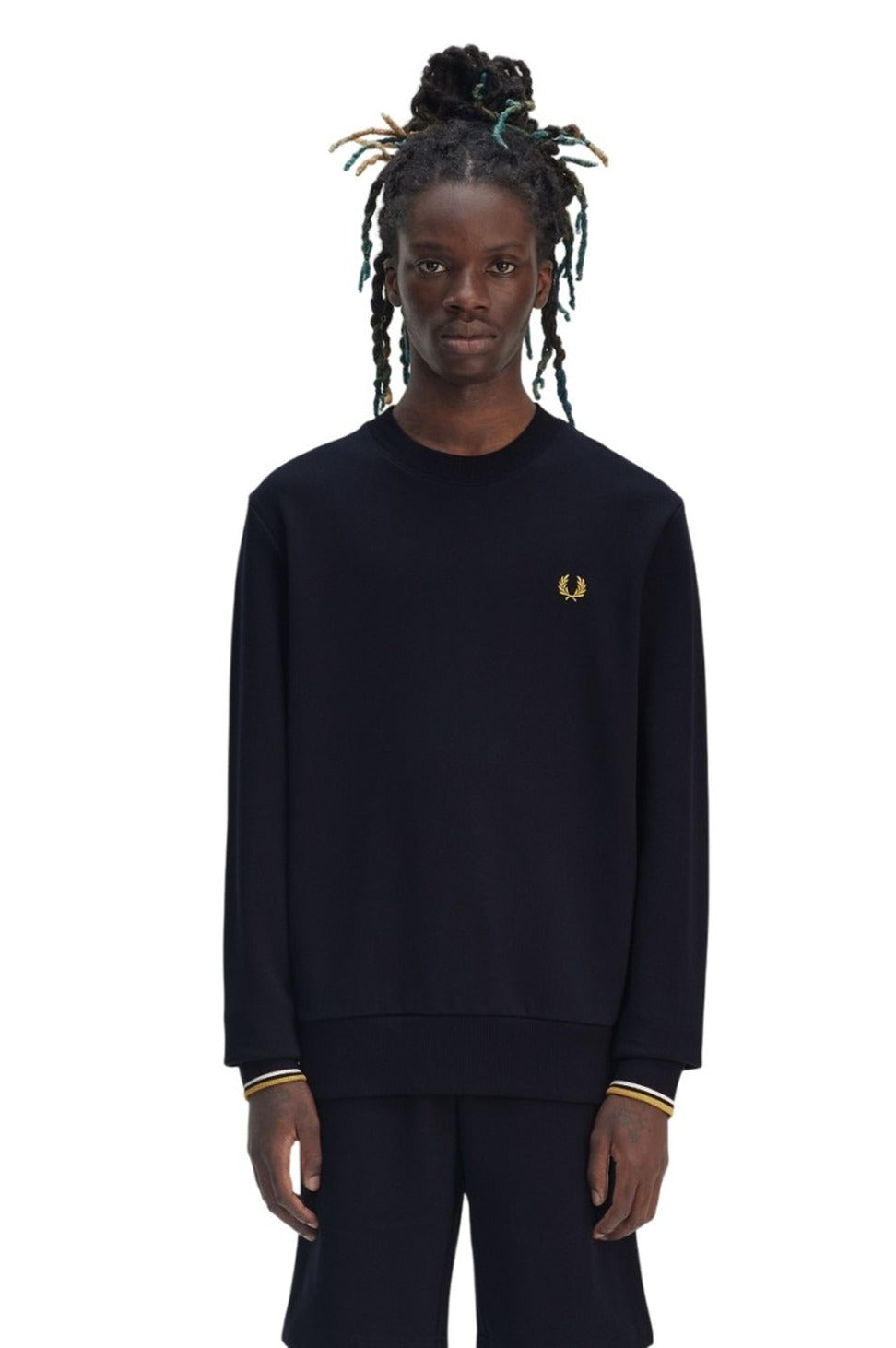 Regular Fit Black Hoodie With Ribbed Edges