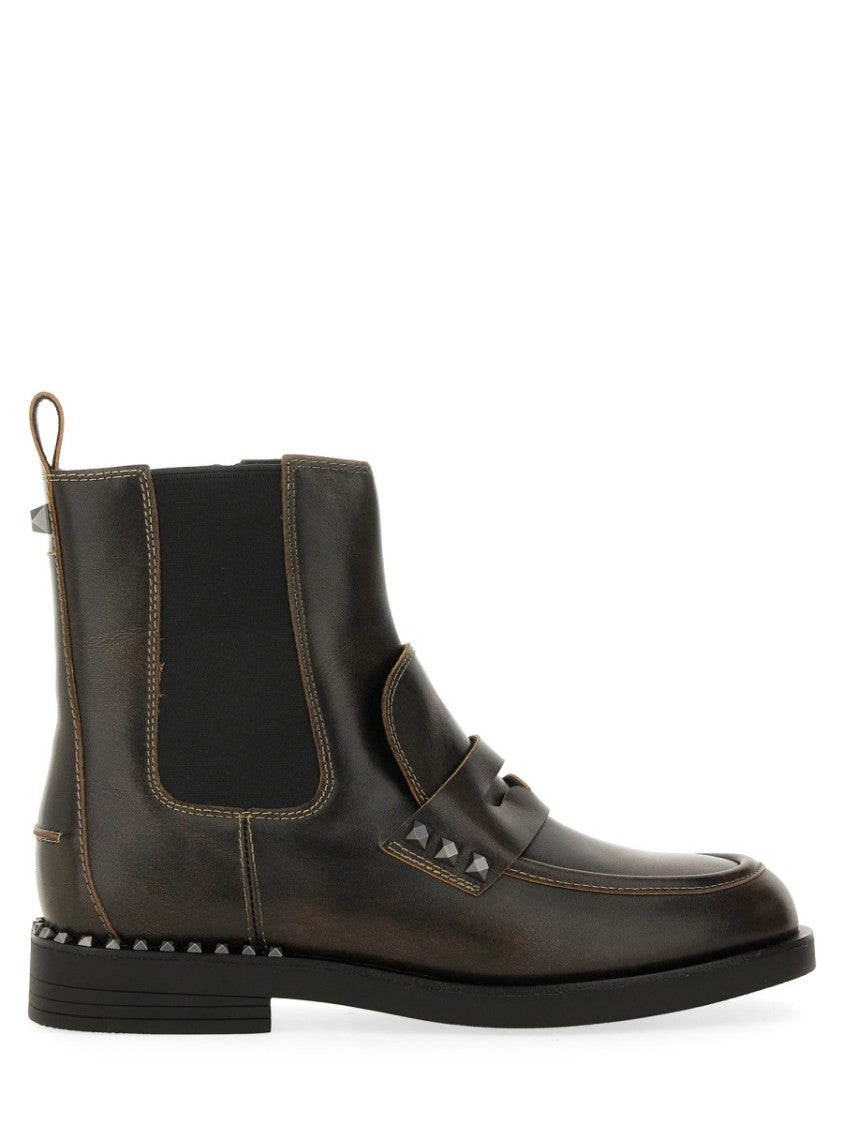 Brown Leather Ankle Boots