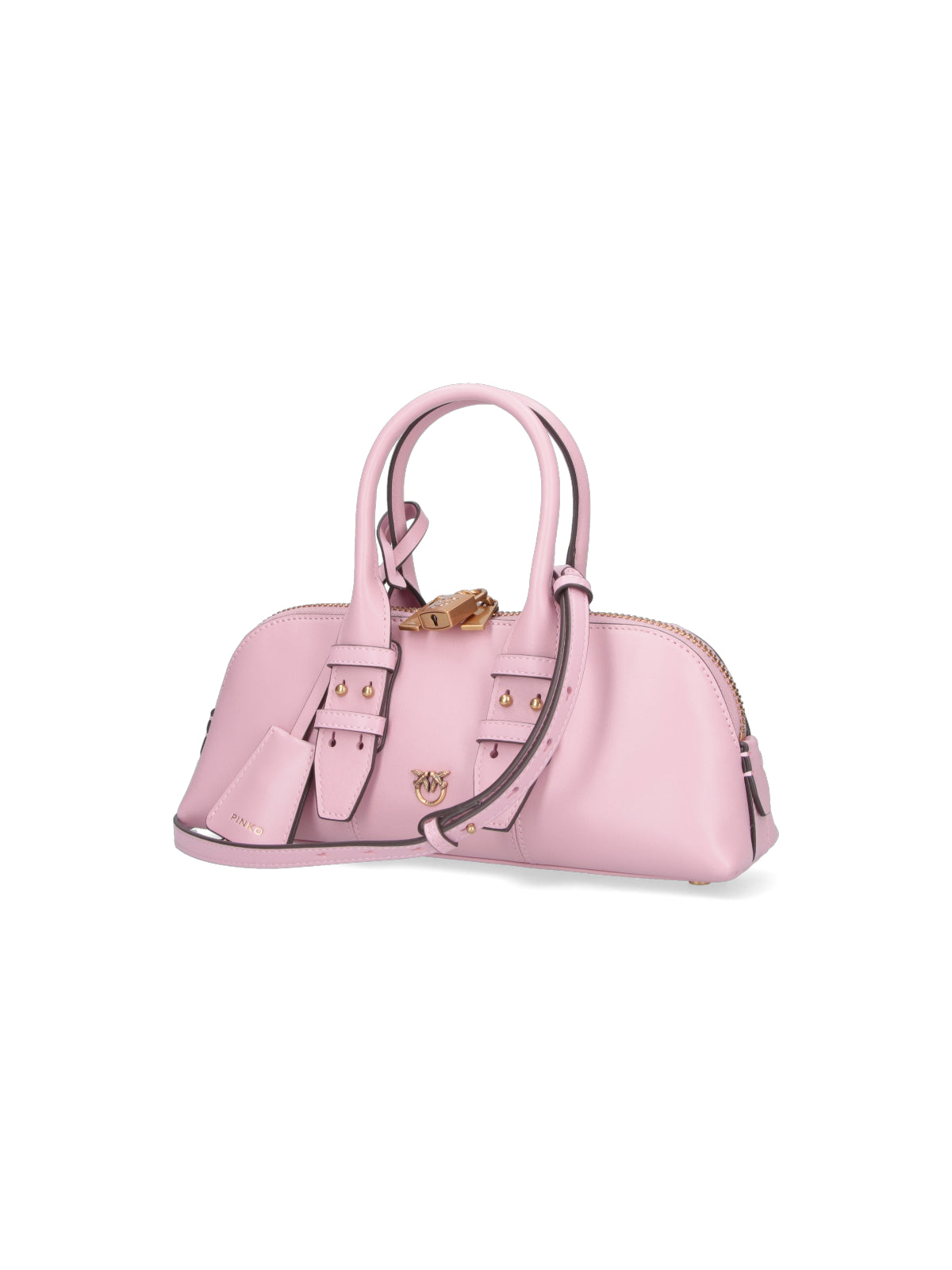 Structured Pink Handbag With Detachable Shoulder Strap