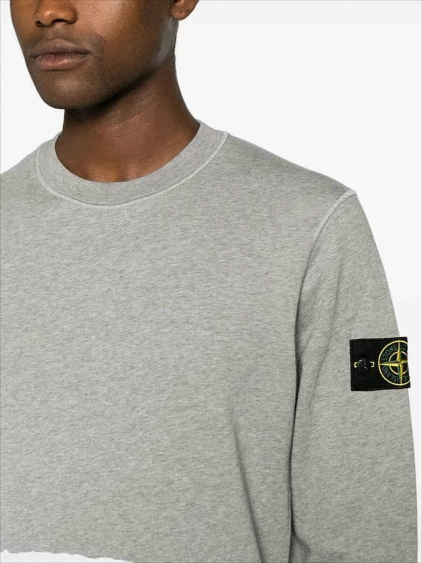 Grey Long-Sleeve Sweatshirt with Patch Logo