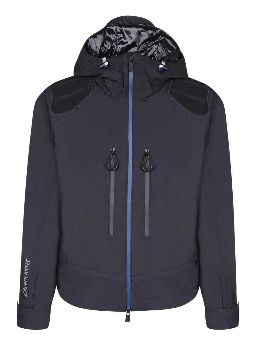 Hooded Black Jacket With Breathable Mesh Panels