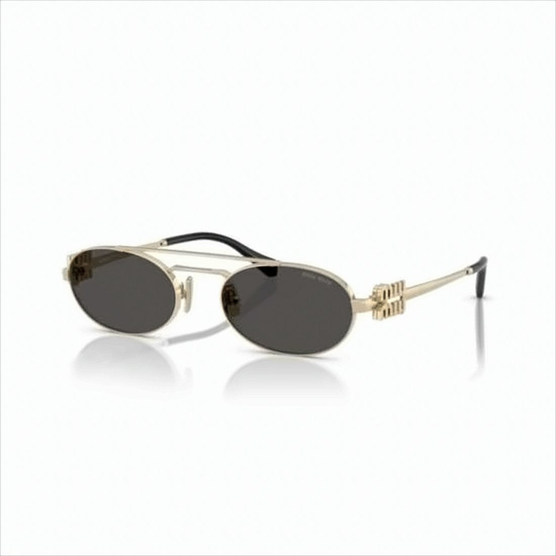 Oval Sunglasses with Gold Metal Frame