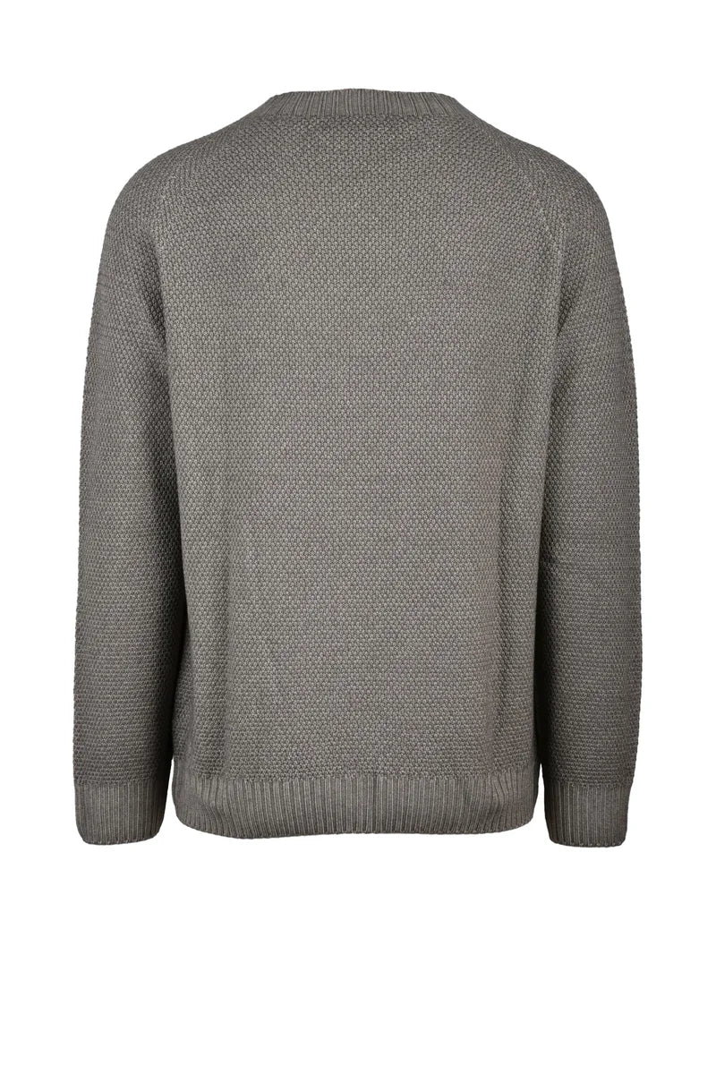 Brown Merino Wool Men's Crewneck Sweater