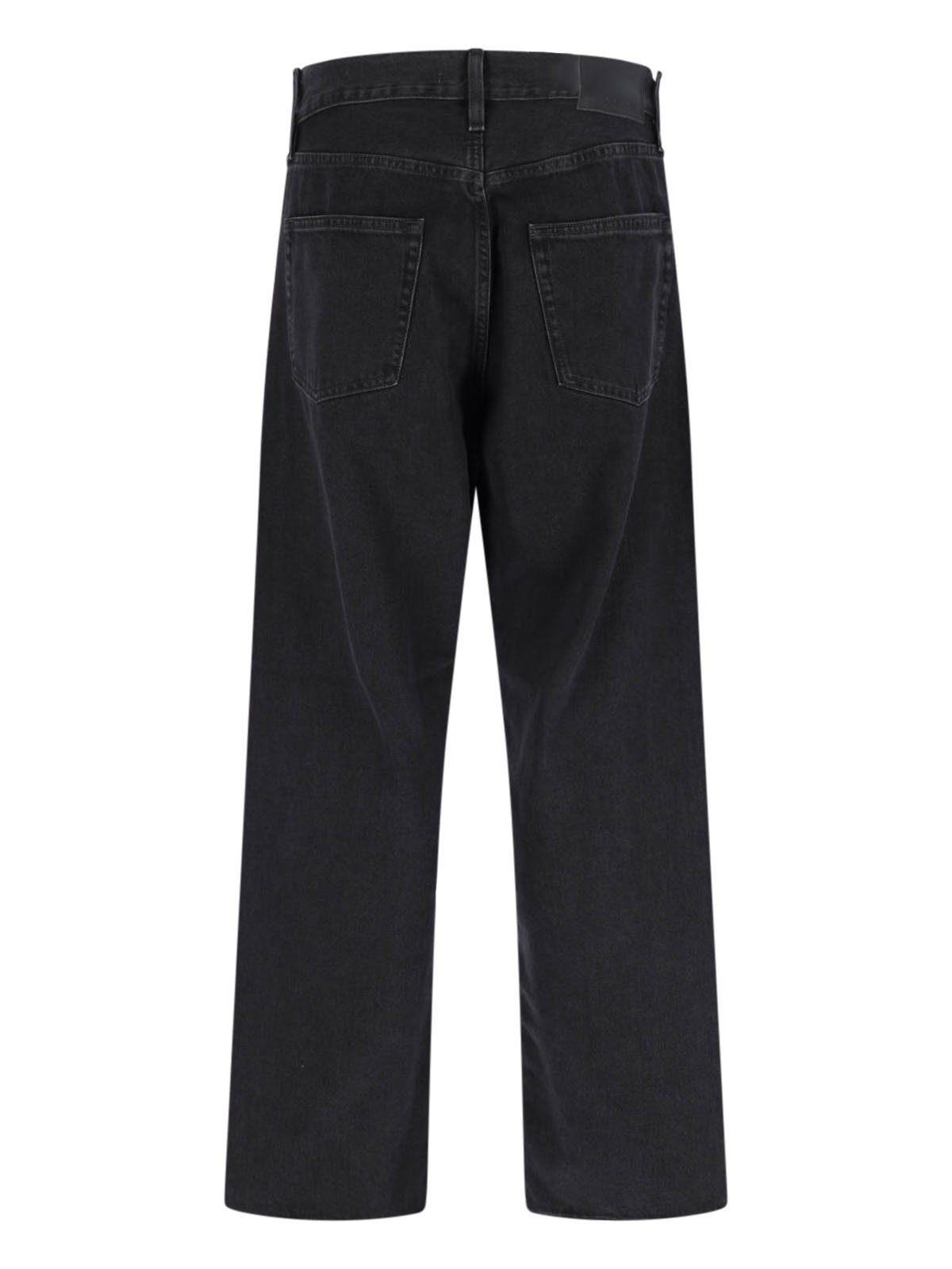 Straight-Leg Black Denim Pants