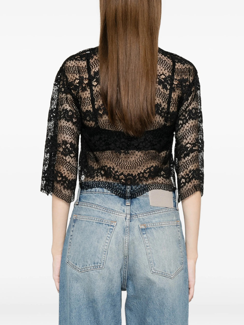 Macramé Blouse with 3/4 Sleeves