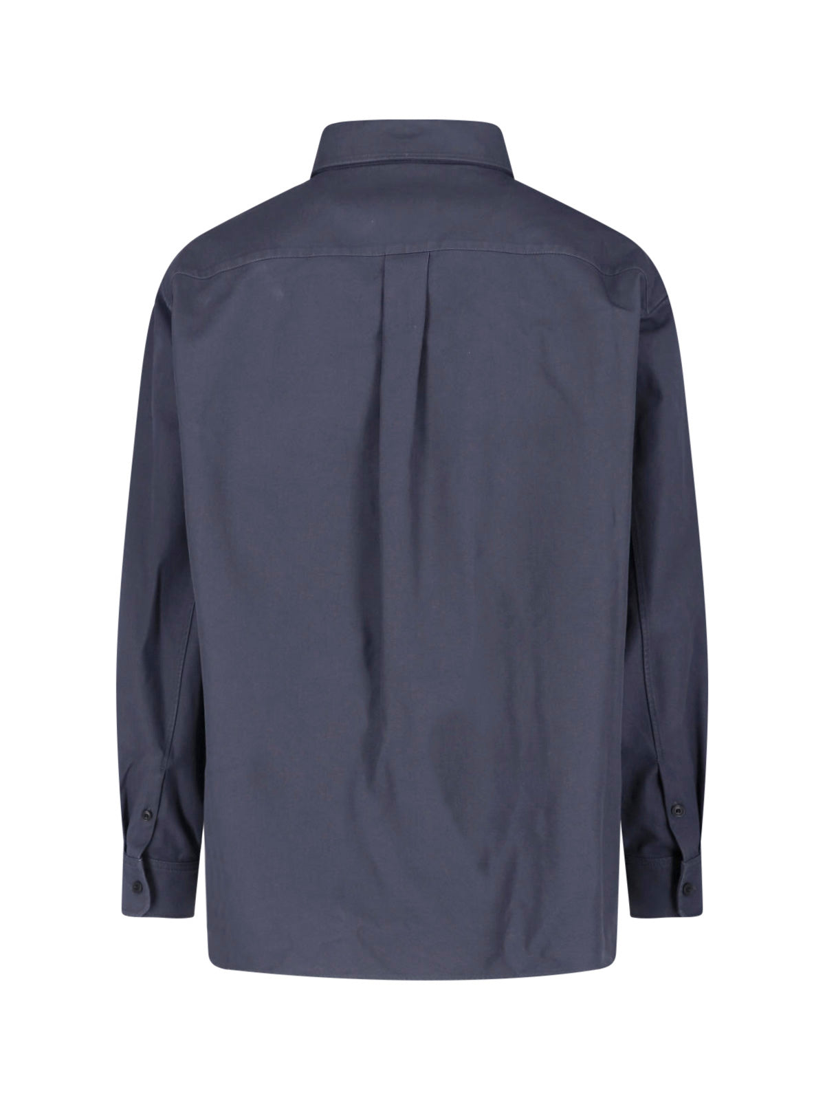 Black Boxy Pleated Casual Shirt