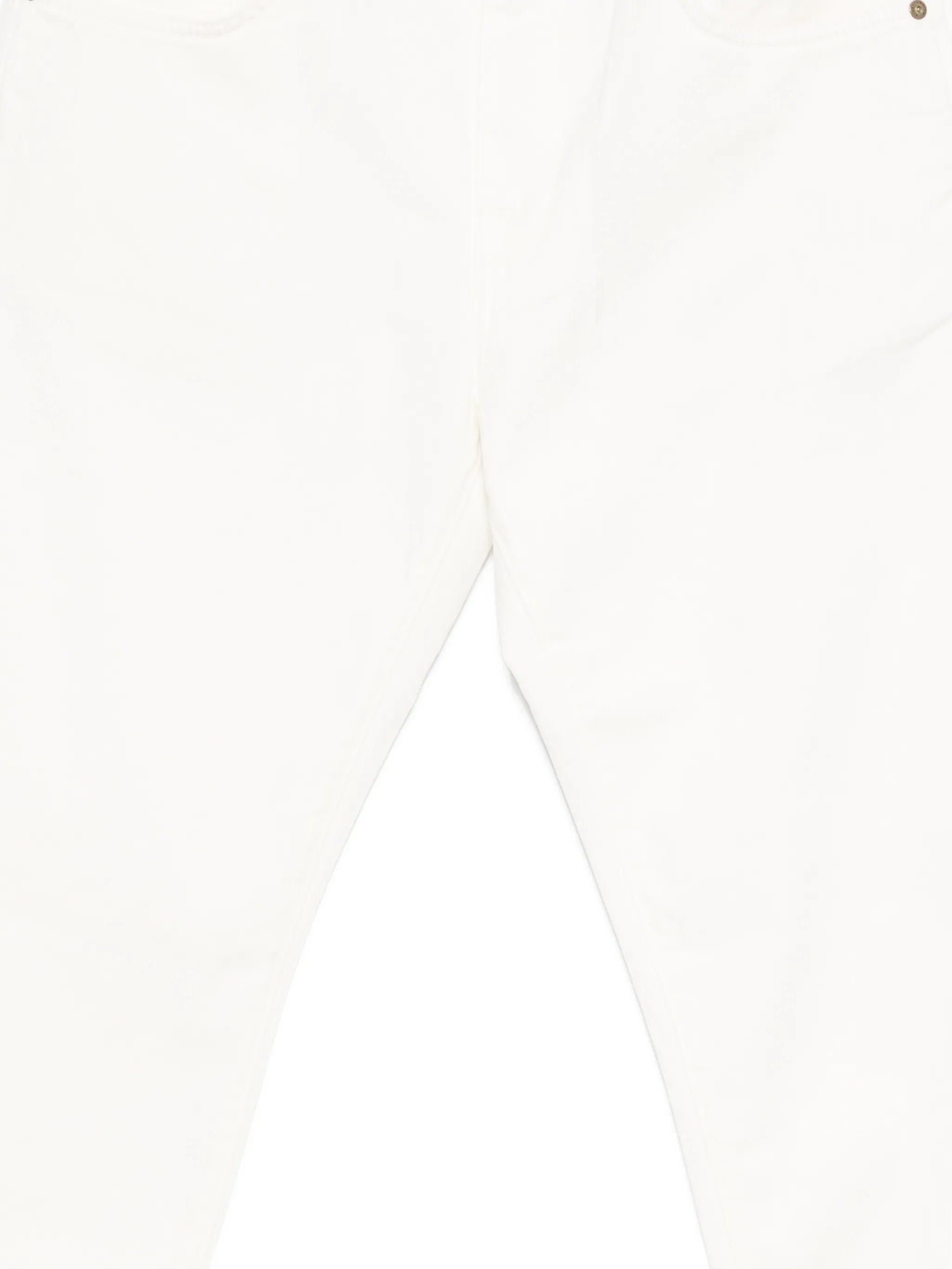 White Straight-Leg Casual Cotton Pants