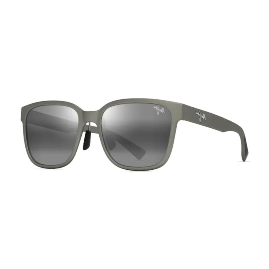 Paulele Af Matte Grey Square Sunglasses with Subtle Logo Accents