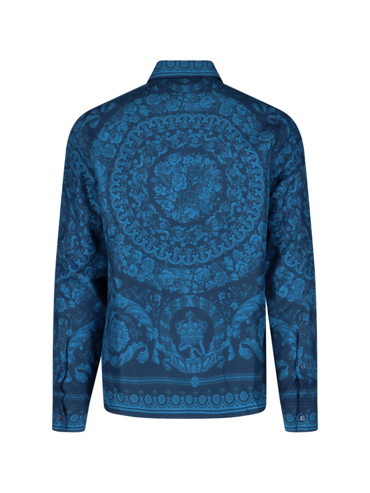 "Barocco" Silk Shirt – Blue