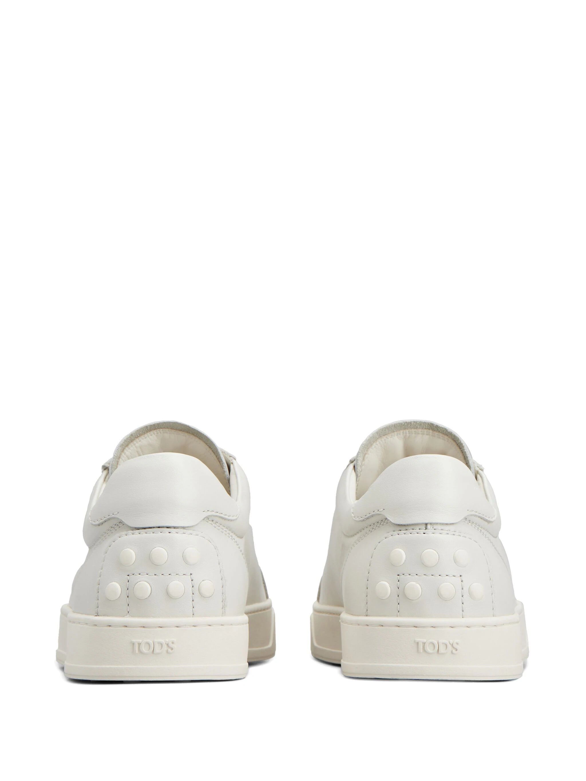 Classic White Calfskin Lace-Up Sneakers