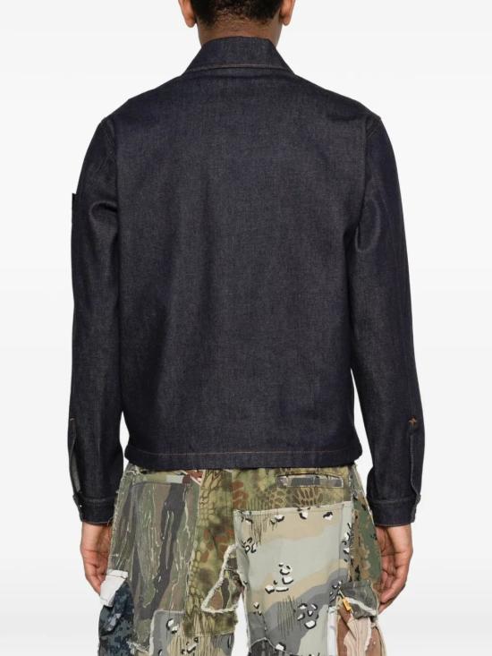 Dark Denim Coach Jacket With Distinctive Patch