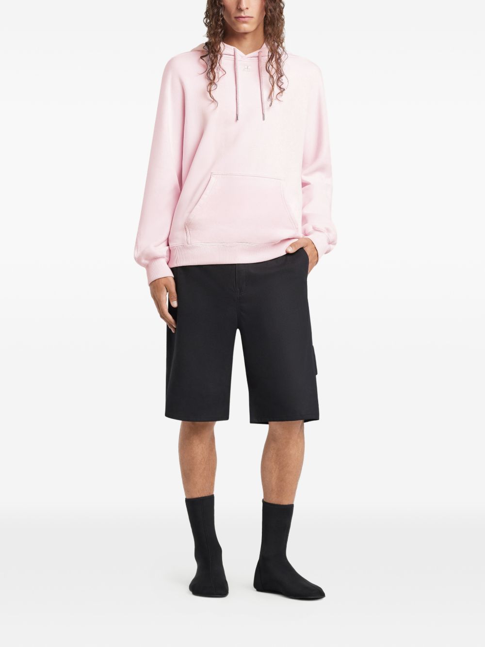Light Pink Silk-Nylon Hoodie