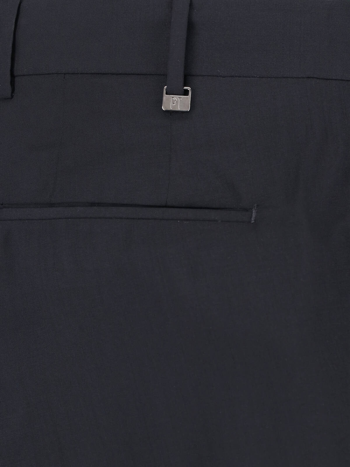 Black Mid-Rise Straight-Leg Virgin Wool Trousers