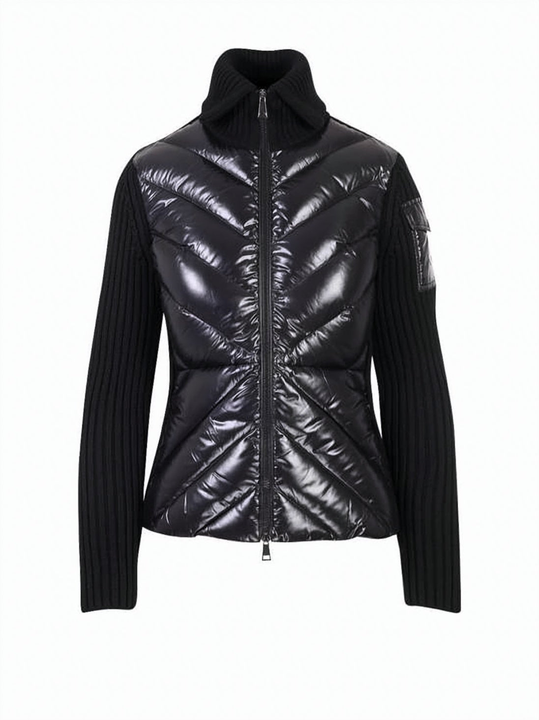 Chevron-Pattern Quilted Jacket