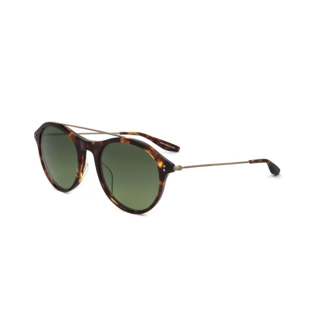 Bp0035 520mi Rounded Tortoiseshell Sunglasses with Metallic Temples