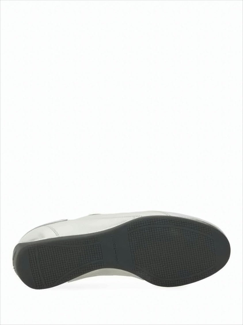Smooth Leather Sneakers with Metallic Finish