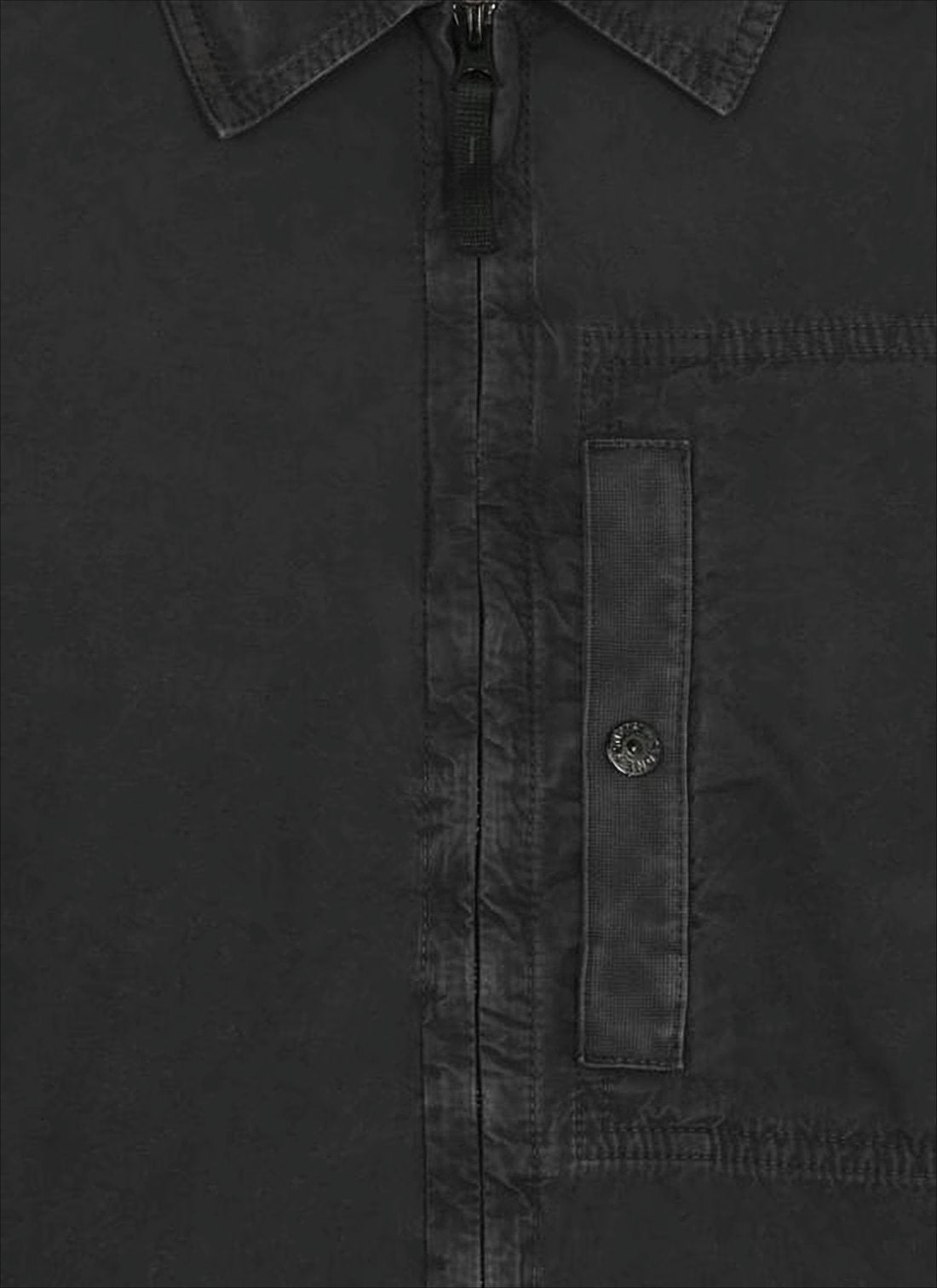 Boxy Long-Sleeve Shirt with Front Zipper
