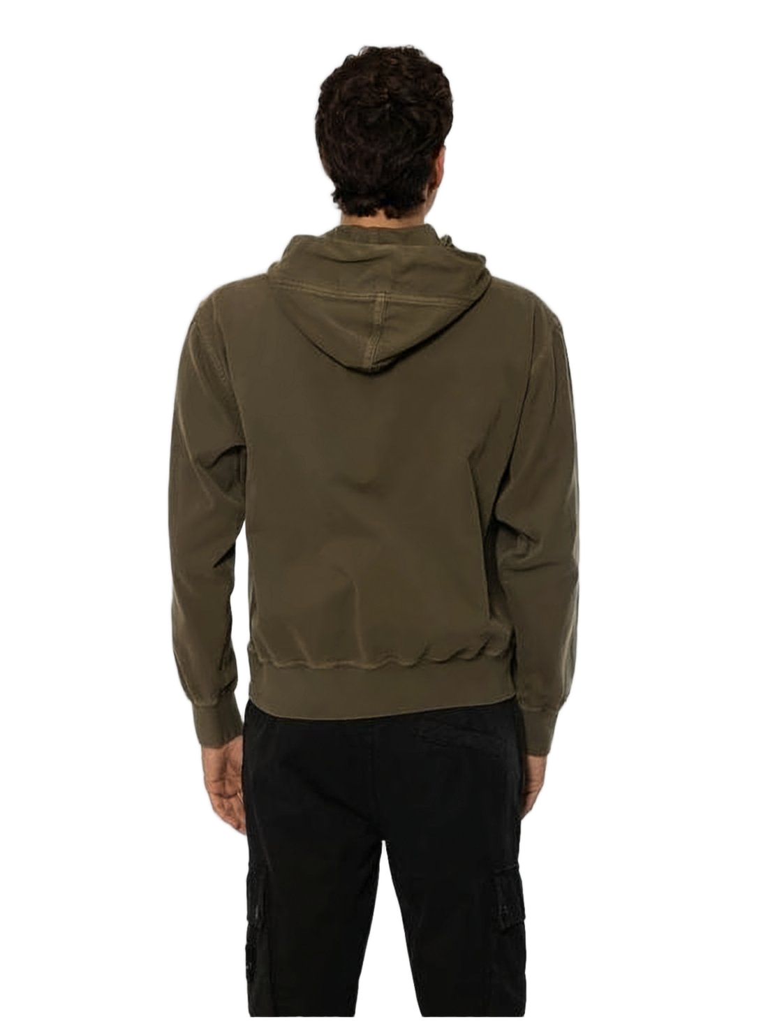 Brown Zip-Up Hoodie with Distinctive Patch