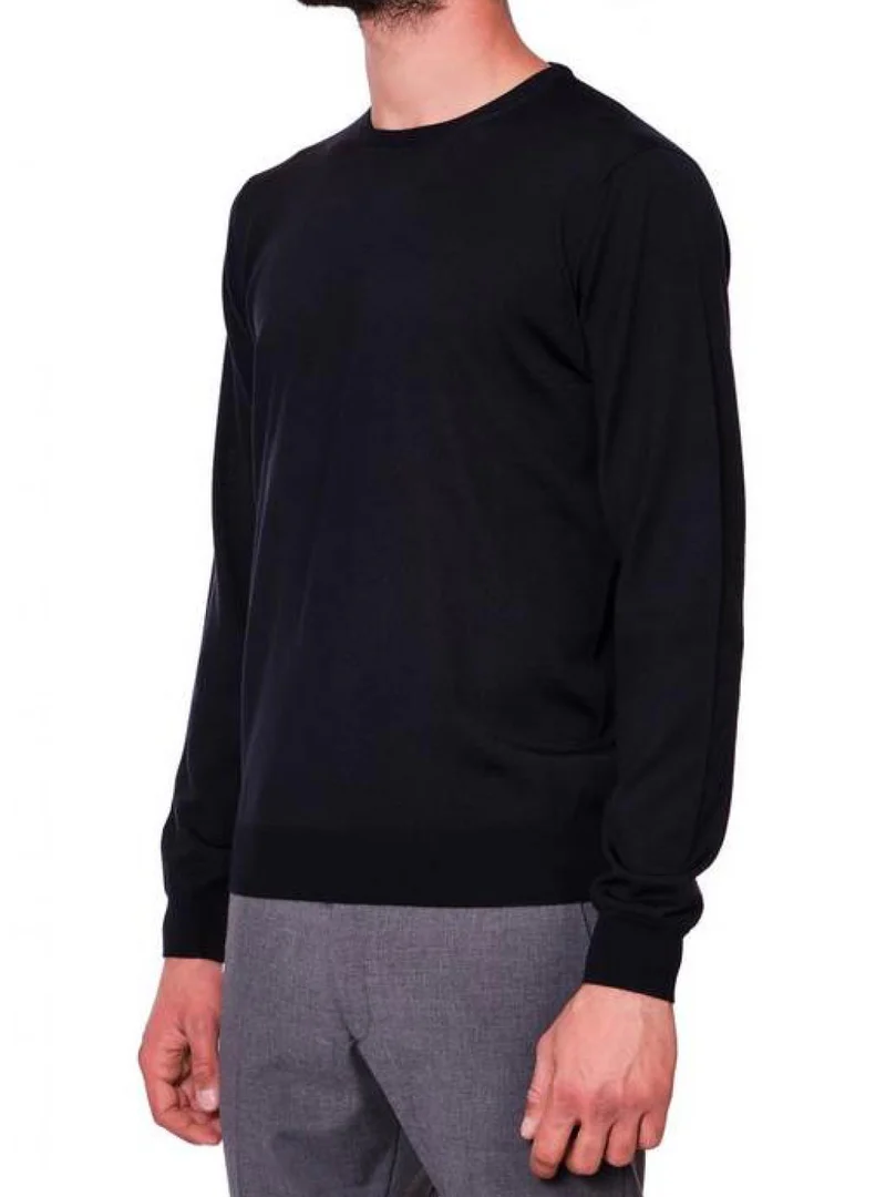 Navy Blue Merino Crewneck Sweater